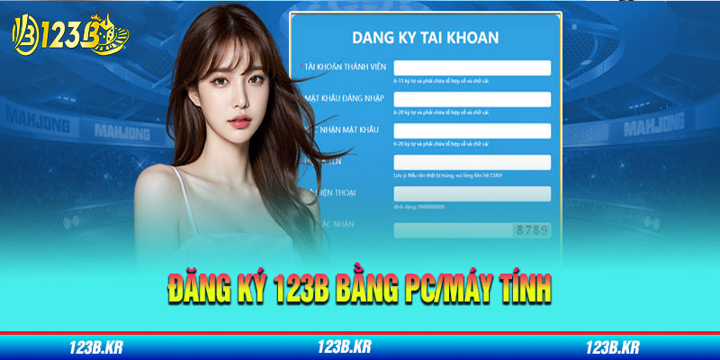 Đăng ký 123B bằng PC/máy tính