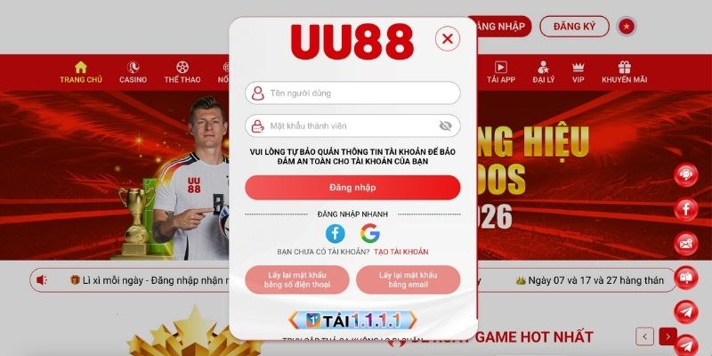 Giới thiệu cách đăng nhập UU88